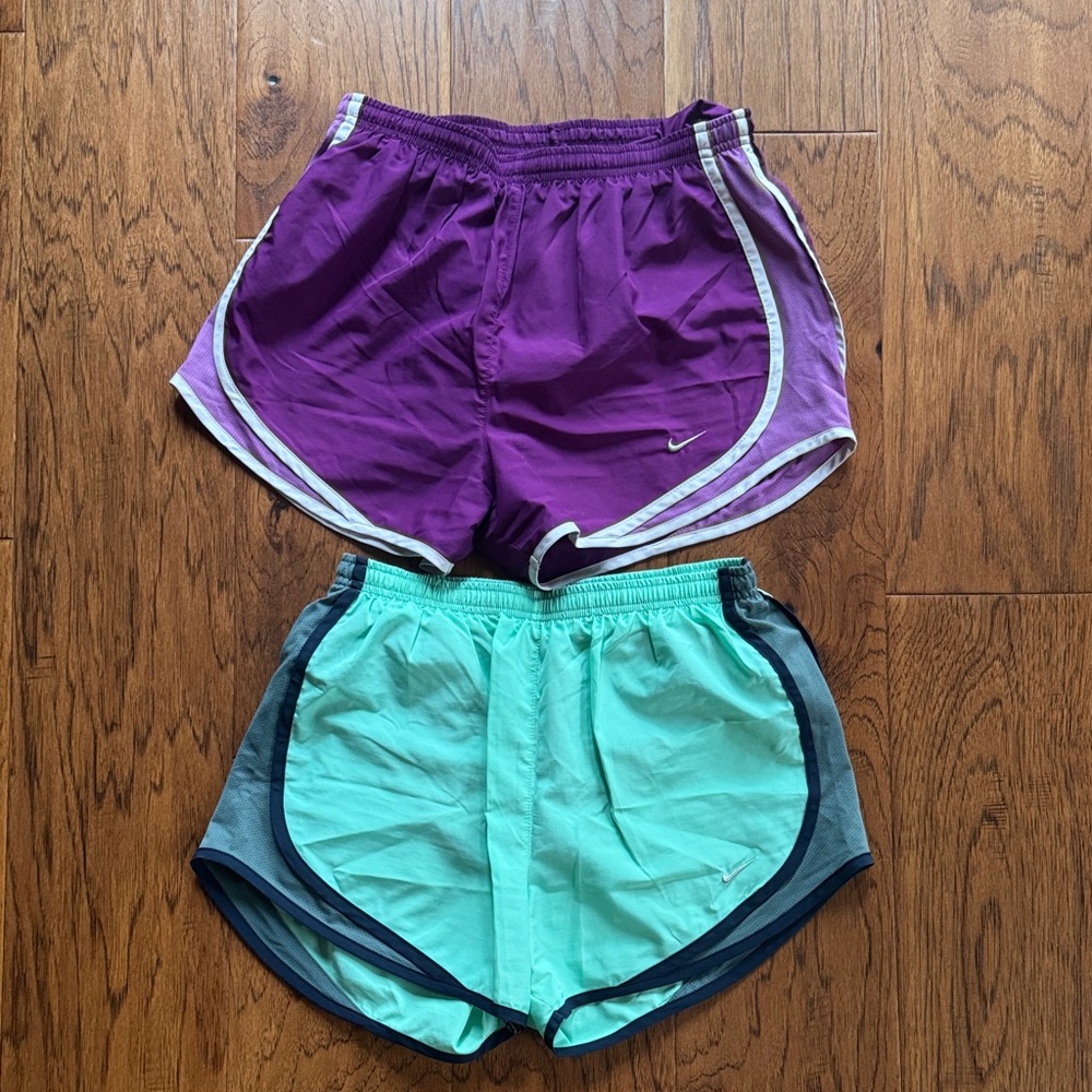 Nike Purple and Aqua Running Shorts Duo